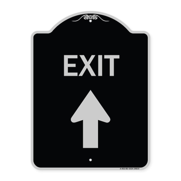 Exit Exit with Up Arrow Heavy-Gauge Aluminum Architectural Sign, 24" H, 18" L, BS-1824-24030